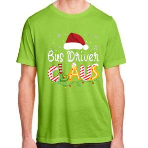 Bus Driver Claus Santa Hat Xmas Light Christmas Bus Driver Adult ChromaSoft Performance T-Shirt