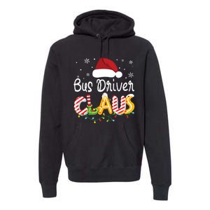 Bus Driver Claus Santa Hat Xmas Light Christmas Bus Driver Premium Hoodie