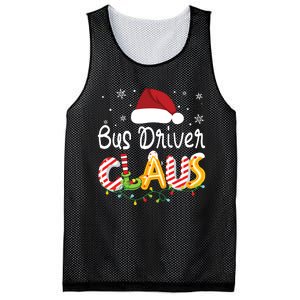 Bus Driver Claus Santa Hat Xmas Light Christmas Bus Driver Mesh Reversible Basketball Jersey Tank