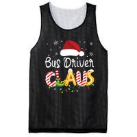 Bus Driver Claus Santa Hat Xmas Light Christmas Bus Driver Mesh Reversible Basketball Jersey Tank