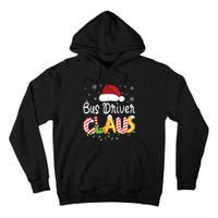 Bus Driver Claus Santa Hat Xmas Light Christmas Bus Driver Tall Hoodie