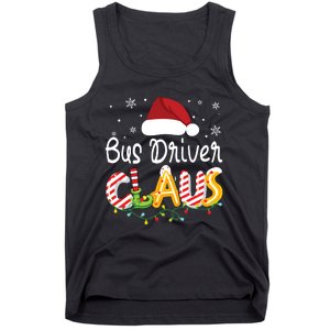 Bus Driver Claus Santa Hat Xmas Light Christmas Bus Driver Tank Top