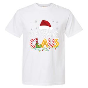 Bus Driver Claus Santa Hat Xmas Light Christmas Bus Driver Garment-Dyed Heavyweight T-Shirt