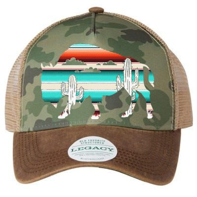 Bison Desert Cactus Serape Western Legacy Tie Dye Trucker Hat