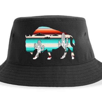 Bison Desert Cactus Serape Western Sustainable Bucket Hat