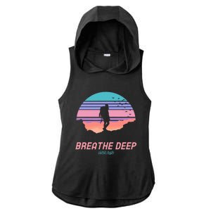 Breathe Deep Climb High Hiking Camping Backpacking Ladies PosiCharge Tri-Blend Wicking Draft Hoodie Tank