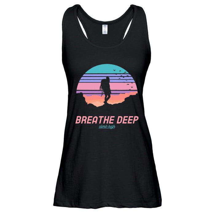 Breathe Deep Climb High Hiking Camping Backpacking Ladies Essential Flowy Tank