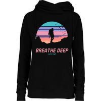 Breathe Deep Climb High Hiking Camping Backpacking Womens Funnel Neck Pullover Hood