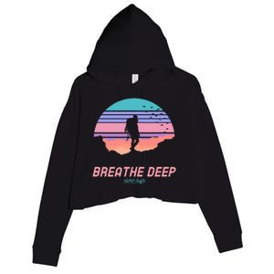 Breathe Deep Climb High Hiking Camping Backpacking Crop Fleece Hoodie