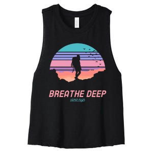 Breathe Deep Climb High Hiking Camping Backpacking Women's Racerback Cropped Tank