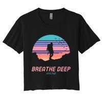 Breathe Deep Climb High Hiking Camping Backpacking Women's Crop Top Tee