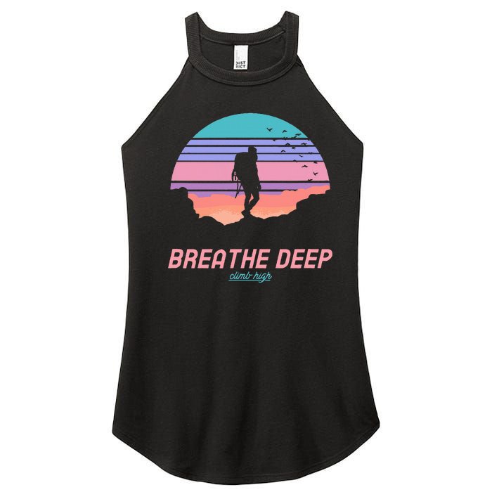 Breathe Deep Climb High Hiking Camping Backpacking Women's Perfect Tri Rocker Tank