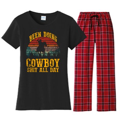 Been Doin' Cowboy Shit All Day Women's Flannel Pajama Set