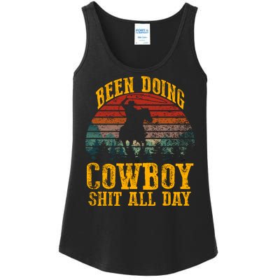 Been Doin' Cowboy Shit All Day Ladies Essential Tank