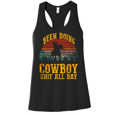 Been Doin' Cowboy Shit All Day Women's Racerback Tank