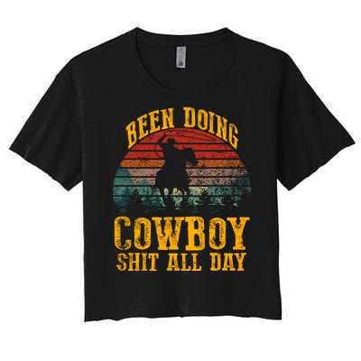 Been Doin' Cowboy Shit All Day Women's Crop Top Tee