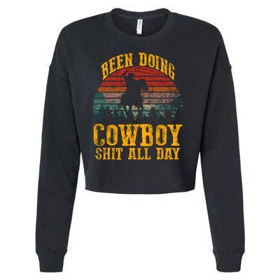 Been Doin' Cowboy Shit All Day Cropped Pullover Crew