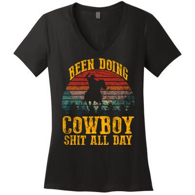 Been Doin' Cowboy Shit All Day Women's V-Neck T-Shirt