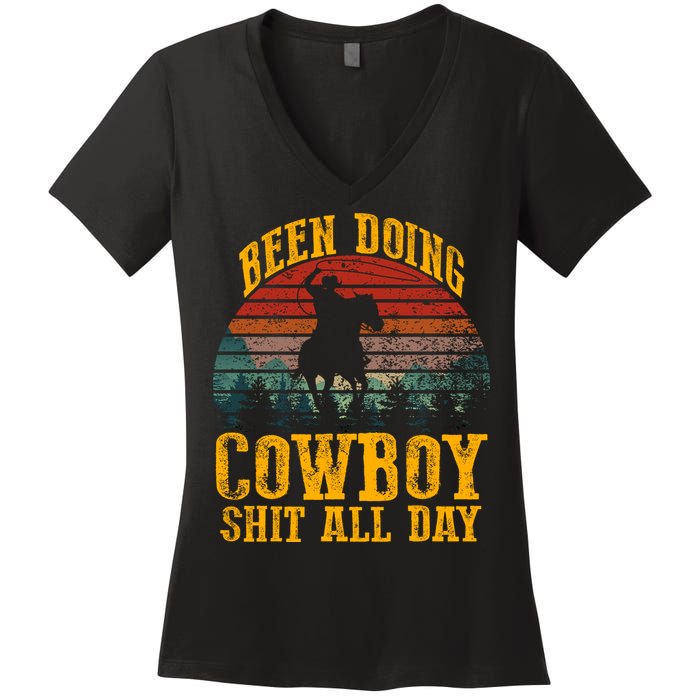 Been Doin' Cowboy Shit All Day Women's V-Neck T-Shirt