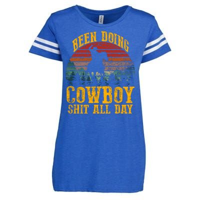 Been Doin' Cowboy Shit All Day Enza Ladies Jersey Football T-Shirt