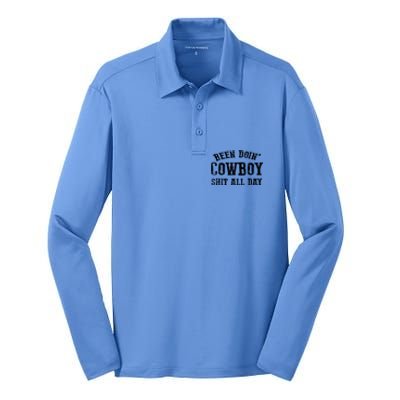 Been Doin' Cowboy Shit All Day Silk Touch Performance Long Sleeve Polo