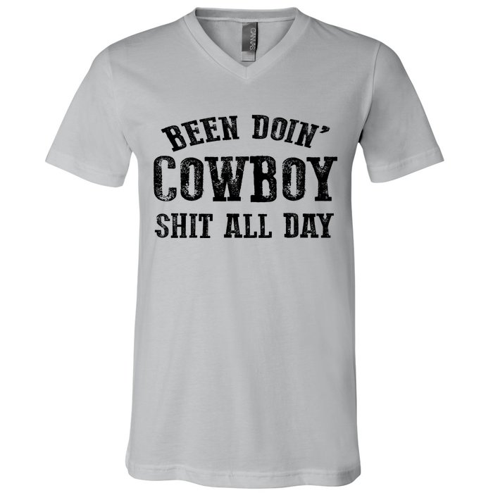Been Doin' Cowboy Shit All Day V-Neck T-Shirt