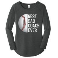 Best Dad Coach Ever Funny Baseball Tee for Sport Lovers Women's Perfect Tri Tunic Long Sleeve Shirt