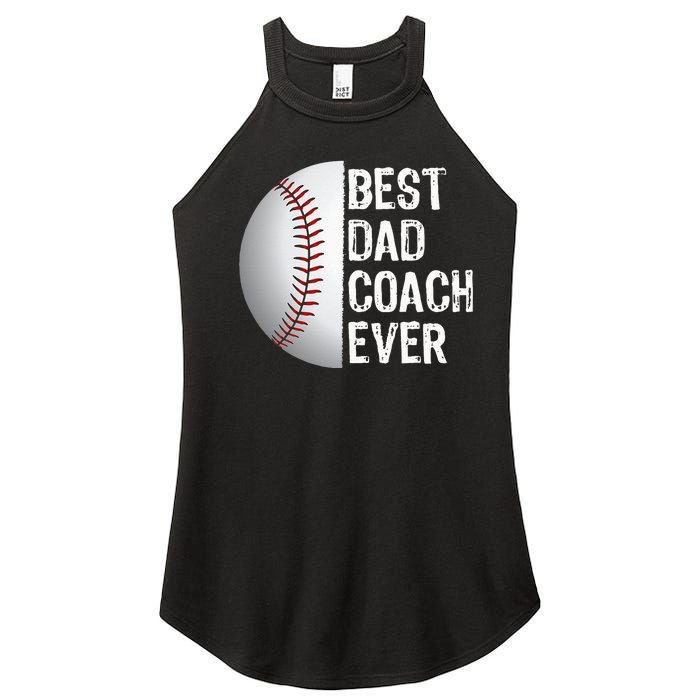 Best Dad Coach Ever Funny Baseball Tee for Sport Lovers Women's Perfect Tri Rocker Tank