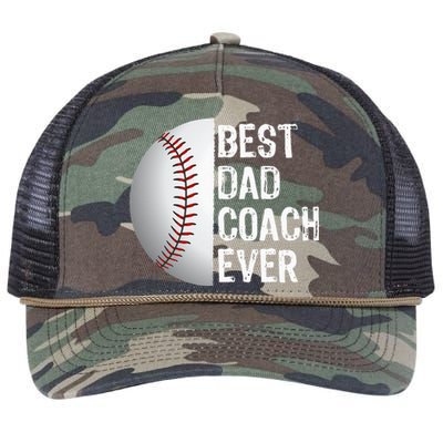 Best Dad Coach Ever Funny Baseball Tee for Sport Lovers Retro Rope Trucker Hat Cap