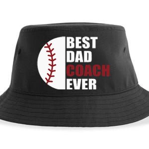 Best Dad Coach Ever Baseball Fathers Day Baseball Dad Coach Sustainable Bucket Hat