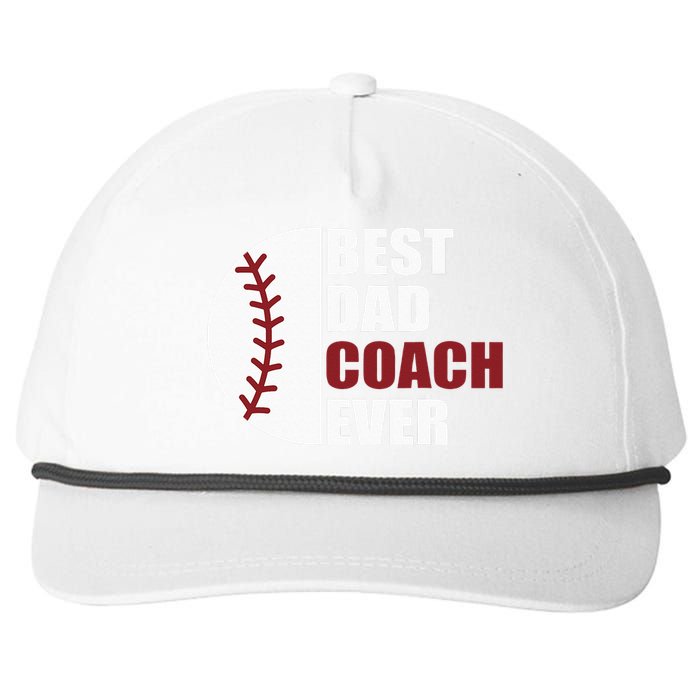 Best Dad Coach Ever Baseball Fathers Day Baseball Dad Coach Snapback Five-Panel Rope Hat