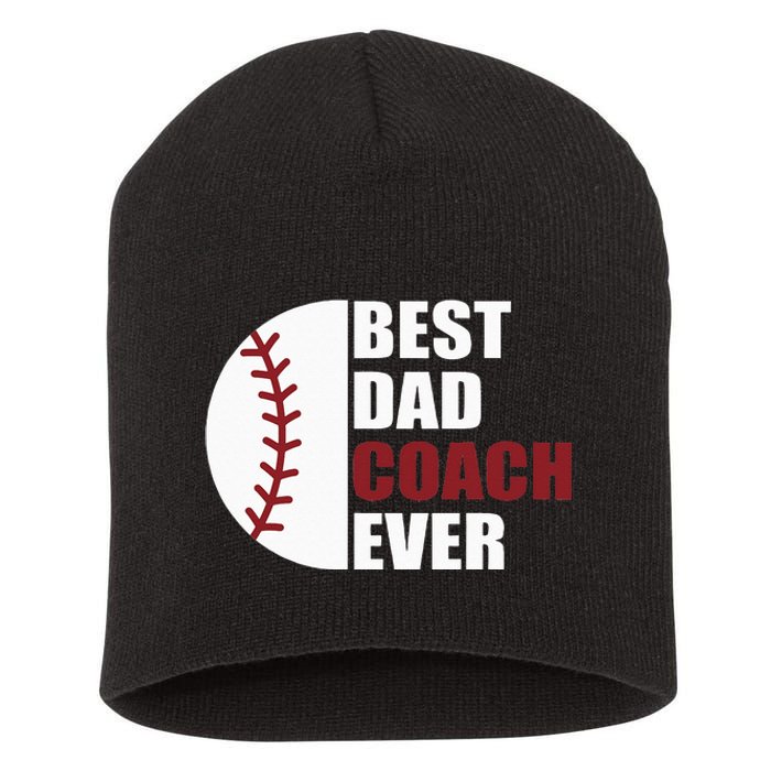 Best Dad Coach Ever Baseball Fathers Day Baseball Dad Coach Short Acrylic Beanie