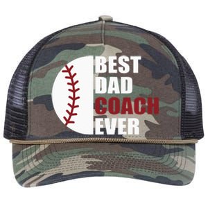 Best Dad Coach Ever Baseball Fathers Day Baseball Dad Coach Retro Rope Trucker Hat Cap