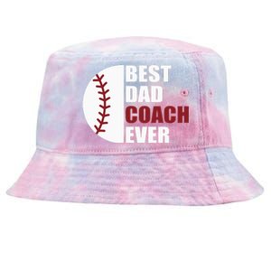 Best Dad Coach Ever Baseball Fathers Day Baseball Dad Coach Tie-Dyed Bucket Hat