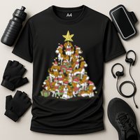 Beagle Dogs Christmas Tree Cooling Performance Crew T-Shirt