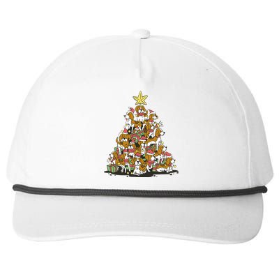 Beagle Dogs Christmas Tree Snapback Five-Panel Rope Hat