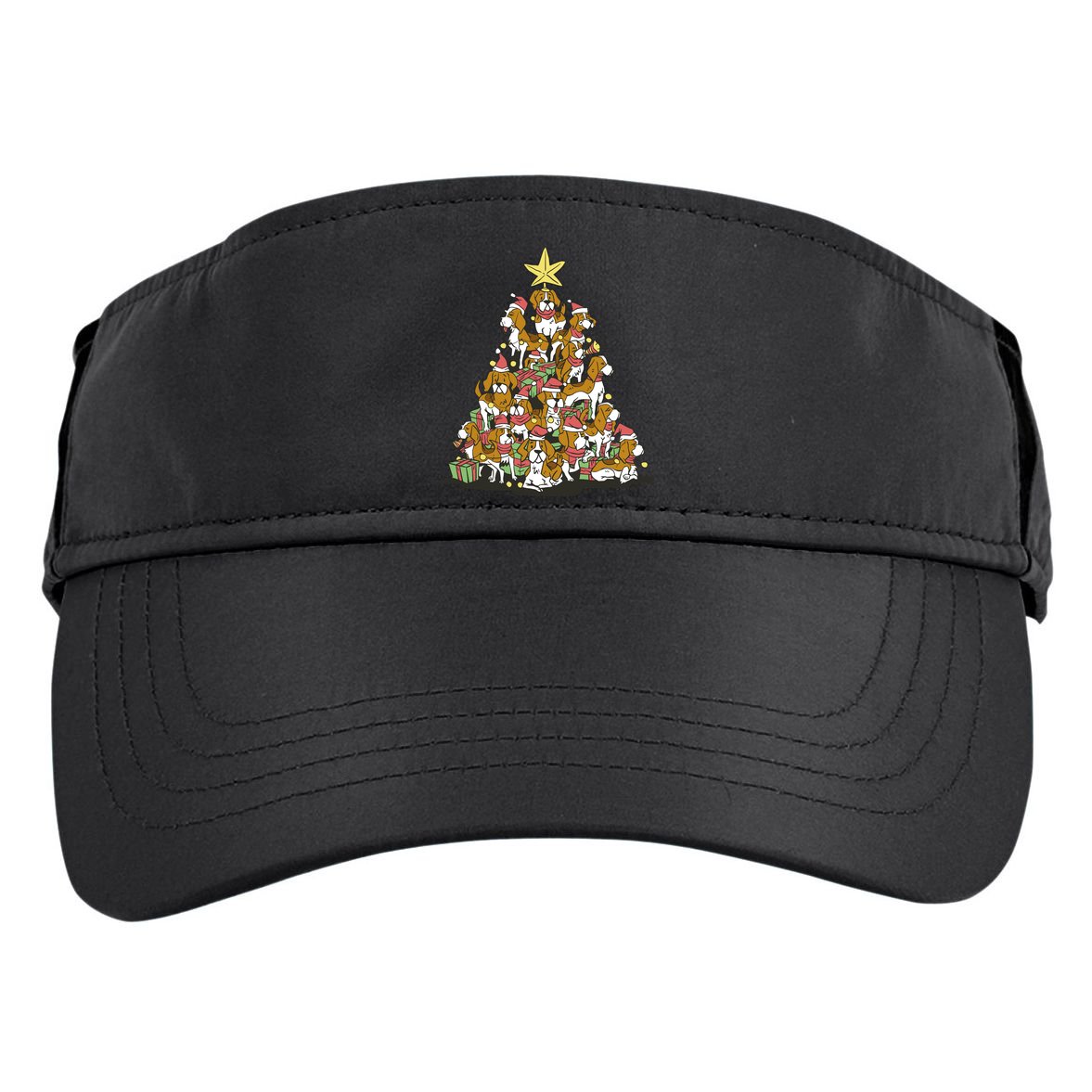 Beagle Dogs Christmas Tree Adult Drive Performance Visor