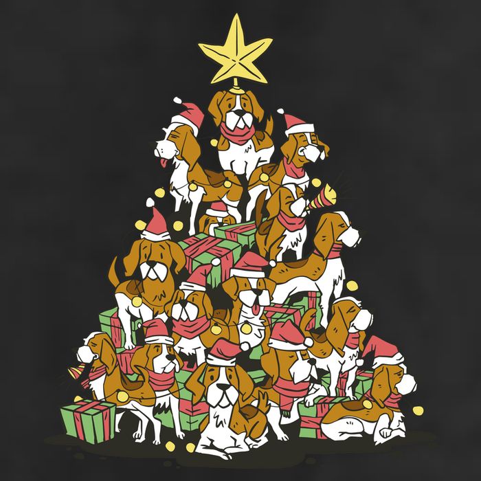 Beagle Dogs Christmas Tree Adult Drive Performance Visor