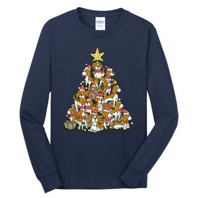 Beagle Dogs Christmas Tree Tall Long Sleeve T-Shirt