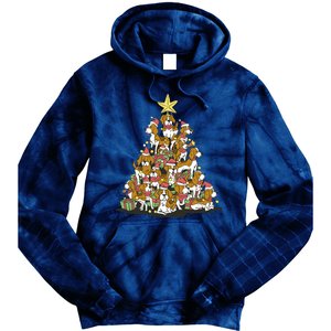 Beagle Dogs Christmas Tree Tie Dye Hoodie