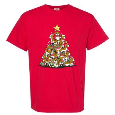 Beagle Dogs Christmas Tree Garment-Dyed Heavyweight T-Shirt