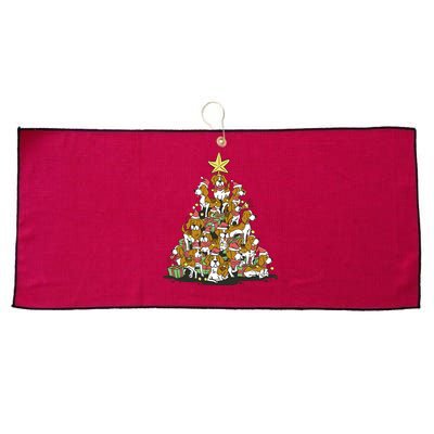 Beagle Dogs Christmas Tree Large Microfiber Waffle Golf Towel