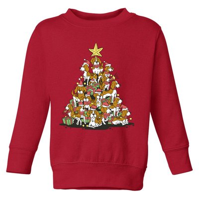 Beagle Dogs Christmas Tree Toddler Sweatshirt