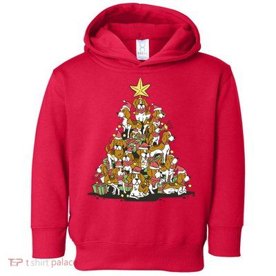Beagle Dogs Christmas Tree Toddler Hoodie