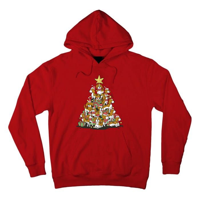 Beagle Dogs Christmas Tree Tall Hoodie