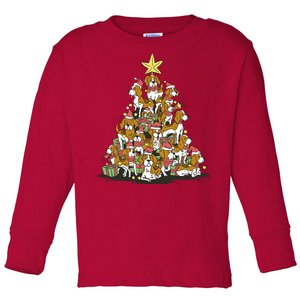 Beagle Dogs Christmas Tree Toddler Long Sleeve Shirt