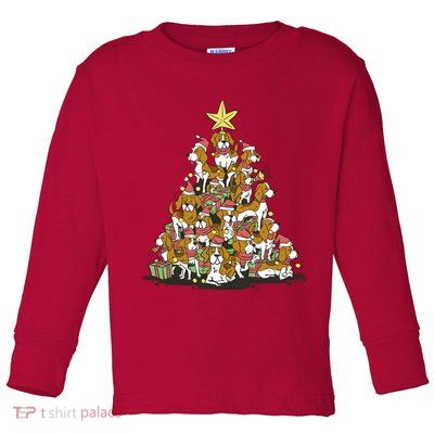 Beagle Dogs Christmas Tree Toddler Long Sleeve Shirt