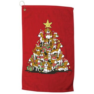 Beagle Dogs Christmas Tree Golf Towel