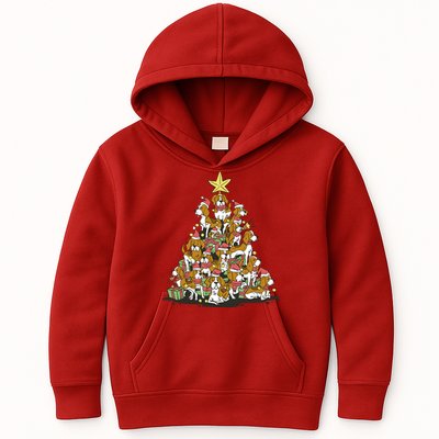 Beagle Dogs Christmas Tree Kids Hoodie