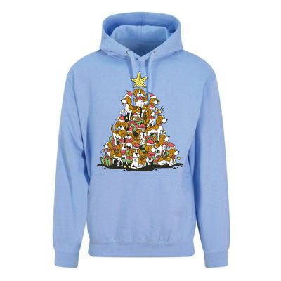 Beagle Dogs Christmas Tree Unisex Surf Hoodie